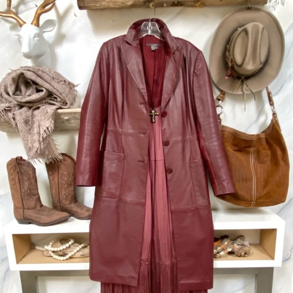 Vintage Burgundy Leather Jacket